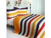 [Spoken Word ] 3PC Vermicelli Quilted Patchwork Quilt Set Full Queen Size