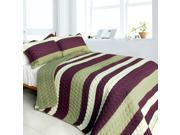 [September Affair] 3PC Vermicelli Quilted Patchwork Quilt Set Full Queen Size
