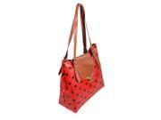 [Elegant Polka dots] Stylish Red Double Handle Leatherette Satchel Bag Handbag Purse