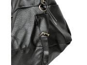 [Girl Friend] Stylish Black Double Handle Leatherette Bag Handbag Purse