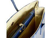 [Blue Wind] Stylish Blue Double Handle Leatherette Bag Handbag Purse