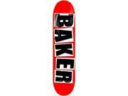 BAKER BRAND LOGO SKATEBOARD DECK 8.47 RED BLACK w MOB GRIP