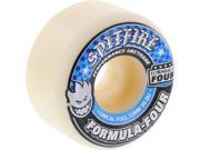 SPITFIRE FORMULA 4 99d CONICAL FULL 52mm WHT W BLUE Skateboard Wheels set