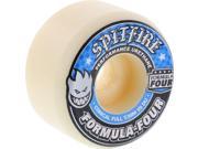SPITFIRE FORMULA 4 99d CONICAL FULL 53mm WHT W BLUE Skateboard Wheels set