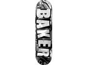 BAKER JACKSON BRAND NAME ABSTRACT SKATE DECK 8.25 BLK WH w MOB GRIP