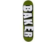 Baker Andrew Reynolds Brand Name Swamp Skate Deck Olive Green 7.75 w MOB GRIP