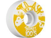 Bones 100 s OG Wheels Set White Yellow 54mm