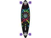 Z FLEX PINTAIL SKATEBOARD COMPLETE 9x38 TIE DYE BLK WHT PUR