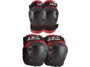 187 COMBO PACK KNEE ELBOW SKATEBOARD PAD SET L XL RED