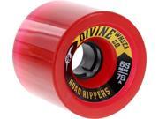 DIVINE ROAD RIPPERS 65mm 78a TRANS.RED Skateboard Wheels Set of 4