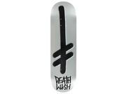 Deathwish Gang Logo Skate Deck Silver Black 8.475 w Mob Grip