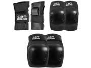 187 6 PACK JR. COMBO PAD SET KNEE WRIST ELBOW BLK