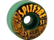 SPITFIRE SILAS F4 RADIAL SKUNK APE 53mm 99a GREEN Skateboard Wheels Set