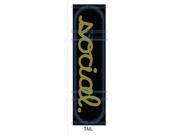 SOCIAL SUPPLY Script Logo Deck Black Gold 8.38 w Mob Grip