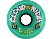 CLOUD RIDE! SLIDE 70mm 80a TEAL Skateboard Wheels