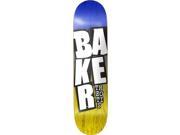 BAKER BEASLEY STACKED SKATEBOARD DECK 8.38 BLU YEL w MOB GRIP