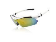 Duco Cycling Outdoor Sports Sunglasses Exchangeable 5 Lenses White SP0868