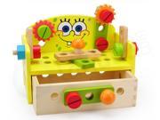 Top Bright SB0027 Spongebob Squarepants Wooden Tool Box Nut and Bolt Builder for Kids Building Set Tool Kit