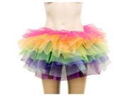Rainbow Ballet Dance Ruffle Tiered Tutu Skirt