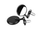 Black Motorcycle ATV Rear View Bar End Mirror Universal Fit 7 8 Pair Brand NEW Classic Round