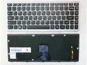 Laptop Keyboard for Backlit IBM Lenovo IdeaPad Z400 Z400A Black with Silver Gray Frame US Layout Version