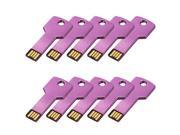WIFEB 10pcs 4GB Metal Key USB 2.0 Flash Drive Memory Stick Pen Drive Multi Color Choice Purple