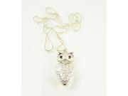 WIFEB Silver Crystal Owl Pendant 64GB USB Flash Drive Memory USB Drive USB 2.0 with Necklace in Gift Box