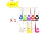 WIFEB 100 Pack Swivel 2GB USB Flash Drive 10 Color Assorted