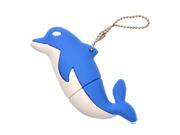 FEBNISCTE Cartoon Cute Blue Dolphin Design 16GB USB3.0 Flash Drive Storage Thumb Pen