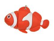 FEBNISCTE Cute Red Fish Clownfish Keychain Animal Collection 8GB USB3.0 Flash Drive
