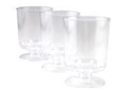 Disposable Plastic Pedestal Wine Glasses 4 oz Sleeve of 12 Glasses