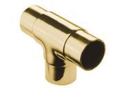Flush Tee Handrail Fitting Polished Brass 1.5 OD