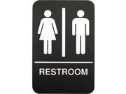 Braille Unisex Restroom Door Sign 6 x 9