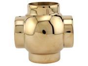 Ball Cross Elbow Fitting Polished Brass 1.5 OD