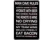 Man Cave Rules Metal Bar Sign