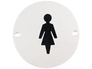 Women Round Bathroom Sign Stainless Steel