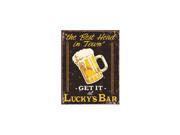 Lucky s Bar The Best Head In Town Tin Bar Sign