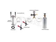 Double Tap Tower Refrigerator Conversion Kit Stainless Steel Tower w 10 lb CO2 Tank