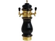 Ceramic Draft Beer Tower Gold Air Cooled 1 to 3 Taps 1 Faucet 7 Width White