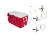 Double Faucet Jockey Box 50 Coils Complete Kit Without CO2 Tank