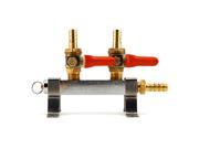 2 Way CO2 Distribution Bar with Shut Off Valves