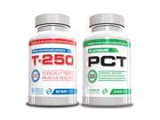 Muscle Builder Stack Supplements T 250 and Platinum PCT 2 Bottles Muscle Stack 30 Day Supply Ultimate Shredded Stack Muscle Builder Lose Your Gut Full Body