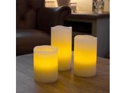3 piece Vanilla Scented Color Changing LED Flameless Candles with Remote Timer Set of 3