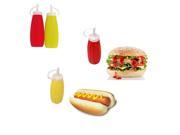 3 Piece Set Picnic Condiment Dispensers with Flip Top Caps