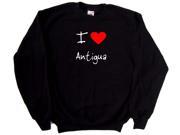 I Love Heart Antigua Black Sweatshirt