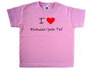 I Love Heart Rhondda Cynon Taf Pink Kids T Shirt