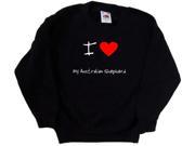 I Love Heart My Australian Shepherd Black Kids Sweatshirt