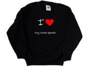 I Love Heart King Charles Spaniels Black Kids Sweatshirt