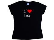 I Love Heart Kelp Black Ladies T Shirt