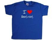 I Love Heart Beetroot Royal Blue Kids T Shirt